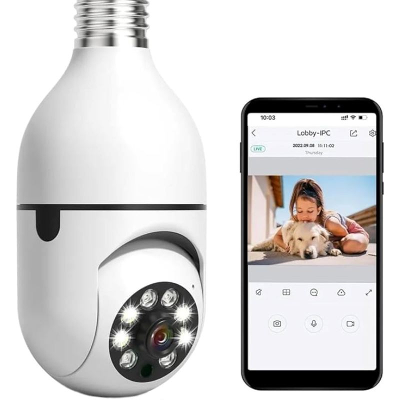 Camara Bombillo Giratoria de Seguridad Tecnologia Tienda CO 
