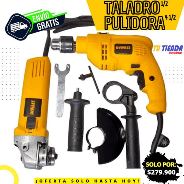 Combo Taladro + Pulidora. Tienda CO DEWALT 