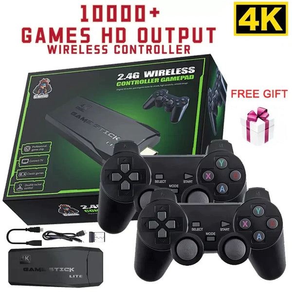 Consola Game Stick 4K + 10.000 Juegos Retro + 2 Controles Originales Tecnologia Tienda CO 